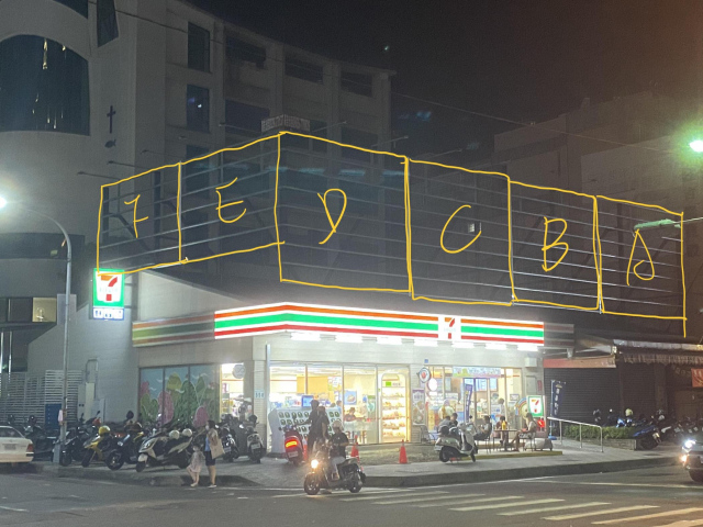 文衡路超商頂樓廣告出租，共六面，(可單面租)。